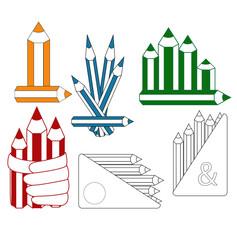 Obraz premium Pencil. Logo, banner, card. Sample for headline. Illustration for calendar, brochure, booklet.