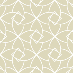 Seamless pattern in arabic style. Olive green and white background