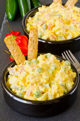 Spanish Cuisine. Russian salad or Olivier Salad.Ensaladilla rusa.