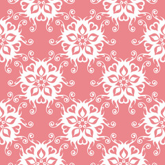 White seamless design. On pale pink background
