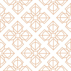 Fototapeta na wymiar Geometric seamless pattern. Beige ornament on white background