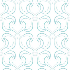 Geometric seamless pattern. Blue design on white background