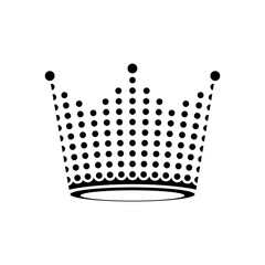 Crown black dot symbol logo vector.