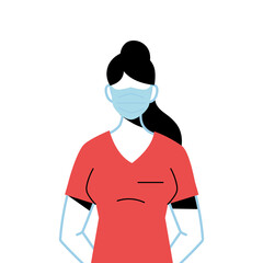 female doctor wearing surgical mask
