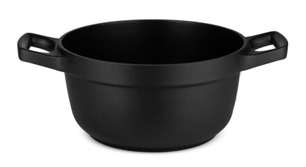 New black saucepan isolated on white background