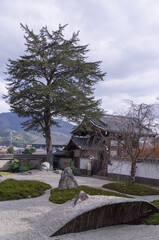 A Japanese garden at the ruins of the Iwakura Sansouin, Yamashina-ku, Kyoto.