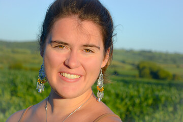 portrait of a young woman, outdoors