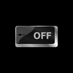 off word on computer or laptop keyboard button