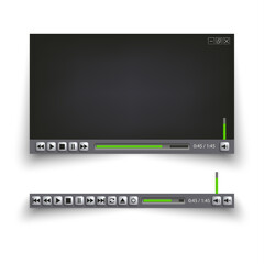 Video player for the web with design buttons