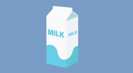 Vector Isolated Illustration of a Milk Box or Carton