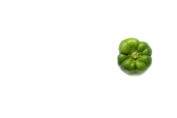 One green pepper isolated on white.Studio shot