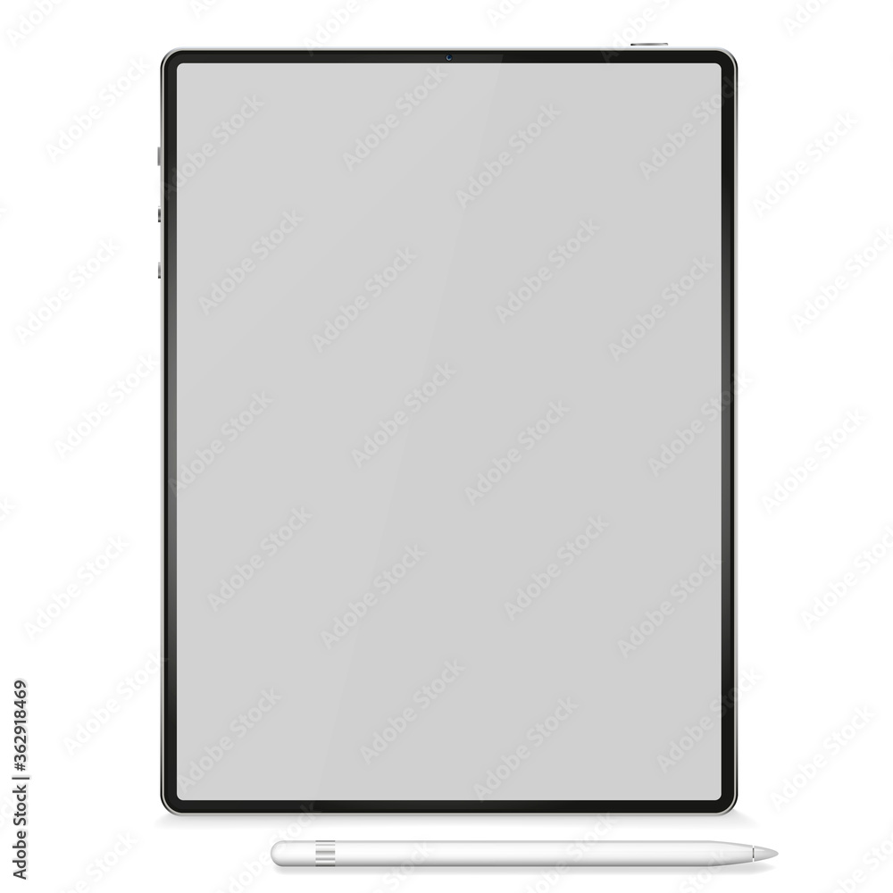 Poster realistic tablet pc computer isolated on background. can use for template, project, presentation or 