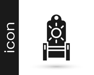 Black Medieval throne icon isolated on white background. Vector.