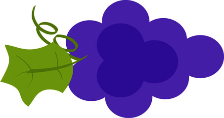 Grape Vector Art Simple Design, Blank Background.