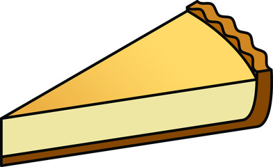 A slice of pie: baked cheesecake.