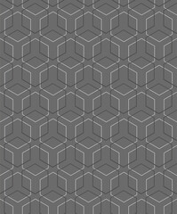 Repetitive Fashion Vector Polygon Texture Pattern. Repeat White Graphic Web Print Texture. Seamless Linear Honeycomb Array 