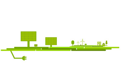 Solar Gr&uuml;n Sonne erneuerbare Energie Band Banner Strom