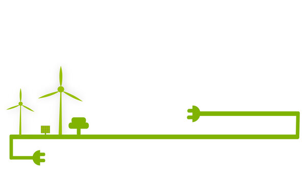 Windenergie Strom Windrad Windmühle Energie Erneuerbare Energie Strom Band Banner Grün