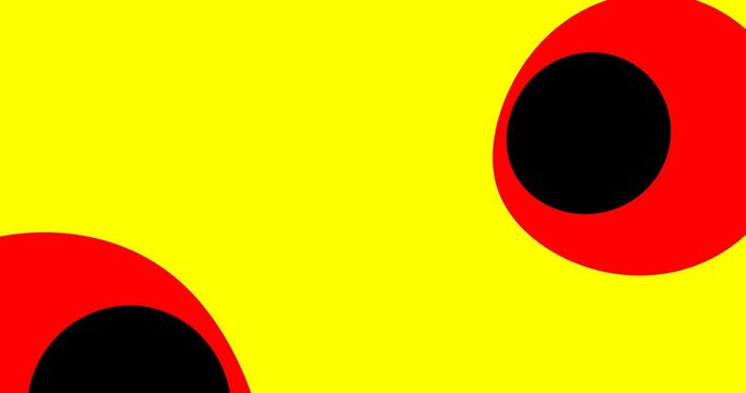abstract red, yellow and black colors with round shapes blending nice animation background	