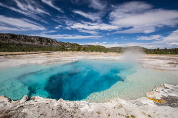 The colorful hot spring pools in Yellowstone National Park, Wyoming.