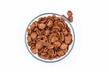 Close up: cereal chocolate in a bowl