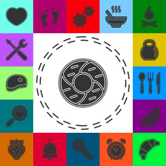 Obraz premium doughnut icon - cake or dessert snack - bakery pastry icon