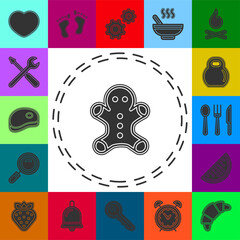 Vector gingerbread man icon. Web Icon.