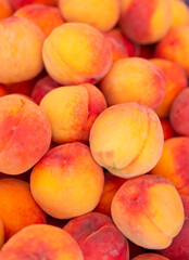 fruits peaches. Texture background of sweet and ripe peaches. vegetarian food fruit peaches. Fruits from garden.