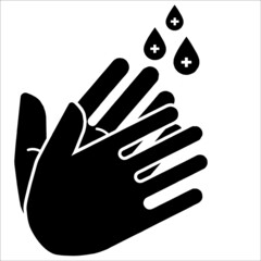Graphic illustration of hand wash icon vector.  perfect for sign, symbol in public area or company, etc
