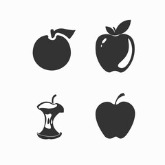 apple icon. red apple, apple core
