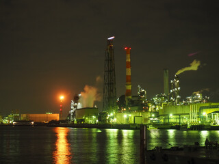 川崎工業地帯の夜景