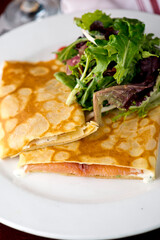 Crepes. Classic traditional French bistro breakfast or brunch cuisine like a thin pancake.