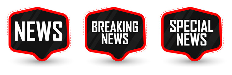 Set News banners design template, vector illustration