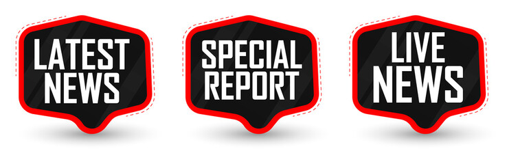 Set News banners design template, vector illustration