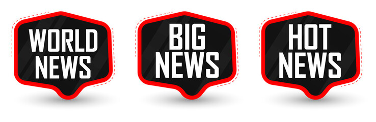 Set News banners design template, vector illustration