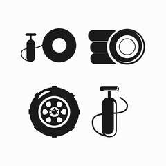 inflate tire, car wheel, car icon