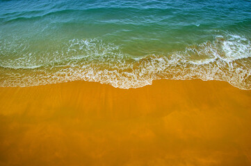 Top view of beautiful sand beach