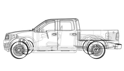 Car silhouettes. 3D illustration © cherezoff