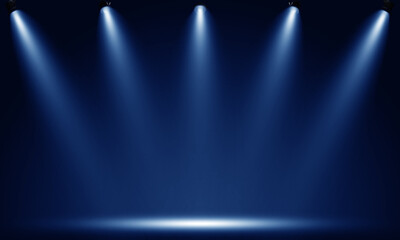 Spotlights illuminate empty stage