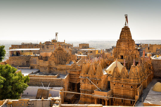 View of Jain Temple in Jaisalmer Fort, Rajasthan, India.