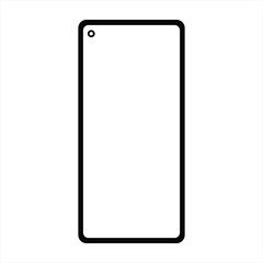 Modern phone vector with blank white screen isolated on white background