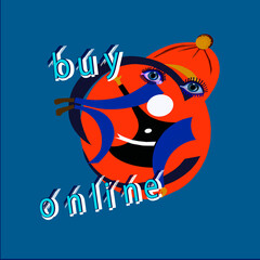 Stylized drawing.
Purchase, sale of goods via the Internet.