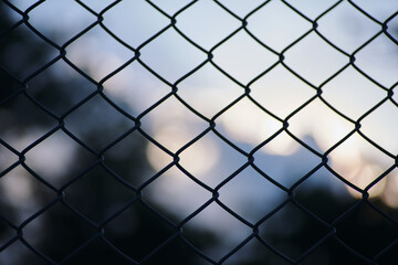 Close-up view of the chainlink fence