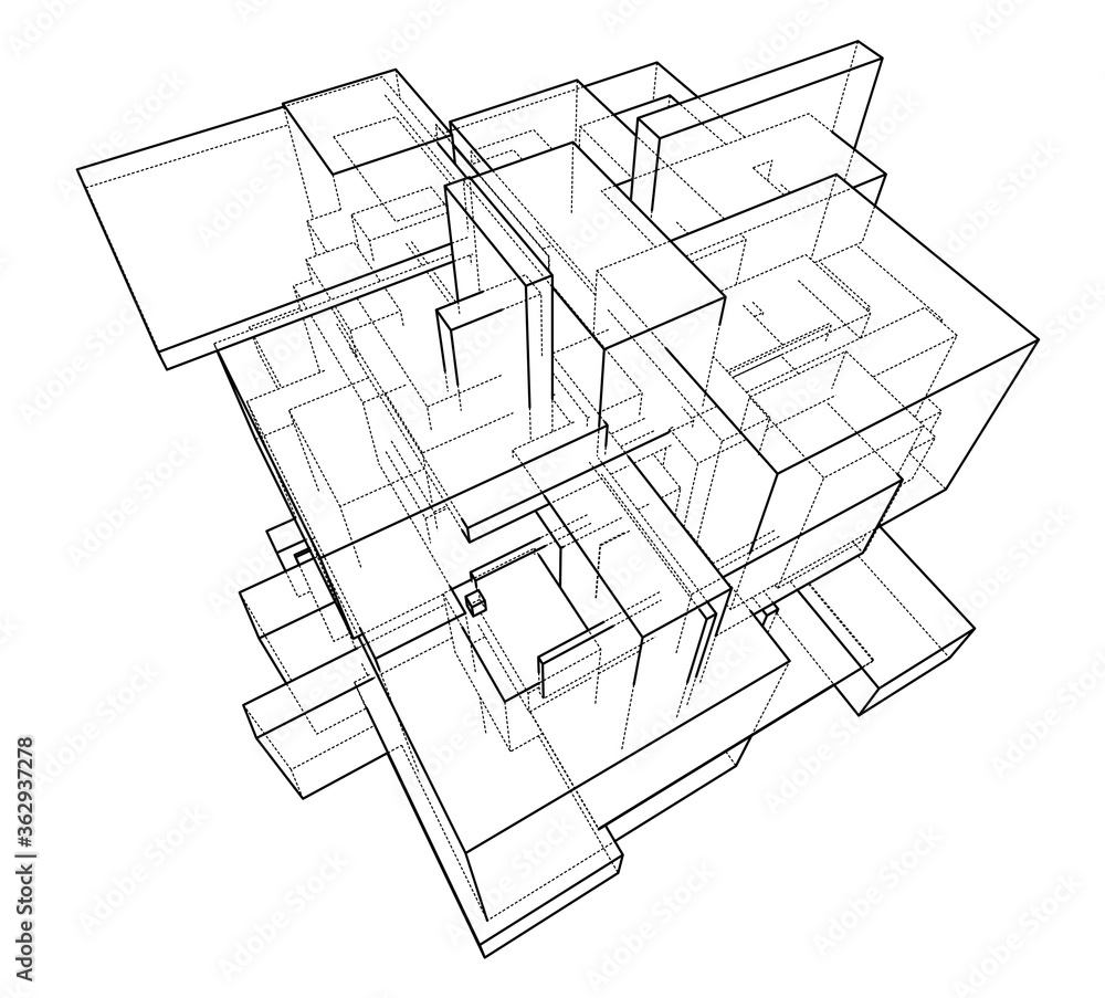 Poster wireframe boxes. sketch style
