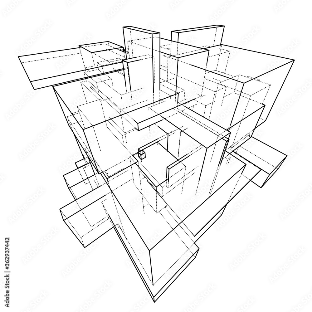 Poster wireframe boxes. sketch style