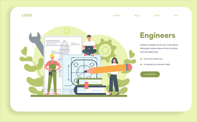 Engineering web banner or landing page. Technology and science.
