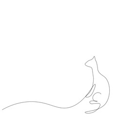 Cat one line drawing. Vector illustration