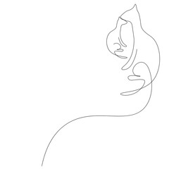 Cats one line drawing. Vector illustration