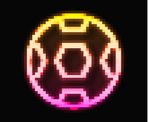 Glowing neon line Football ball icon isolated on black background. Soccer ball. Sport equipment. Vector.