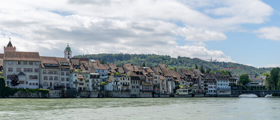 historic river front old town of Rheinfelden on the Upper Rhine